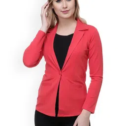Moda Rapido Cotton Notched Lapel Collar Single-Breasted Blazer-52