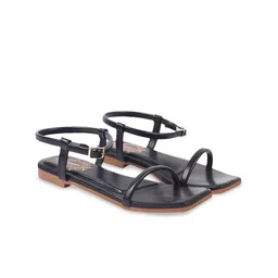 Shoetopia Girls Open Toe Flats with Buckles-22