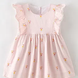 Xsole Girls Floral Print Flutter Sleeve Fit & Flare Dress-9