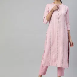 Saanjh Women Regular Thread Work Kurta with Trousers-picture-55