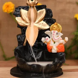 CRAFTAM Black & Yellow Ganesha Smoke Waterfall Smoke Backflow Fountain With 1 Scented Cone-picture-33