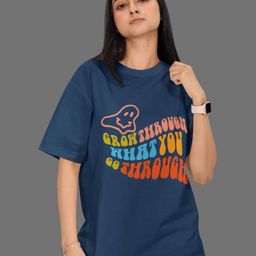 SNUG24 Typographic Printed Drop-Shoulder Sleeves Pure Cotton Oversized T-shirt-image-88