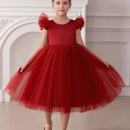 INCLUD Girls Flutter Sleeve Fit & Flare Dress-image-11