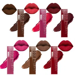 krayons Set Of 6 Velvet Kiss Non Transfer Liquid Matte Lipstick - 3.5 ml Each-2