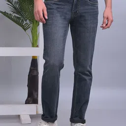 COBB Men Cotton Slim Fit Slash Knee Light Fade Jeans-picture-28