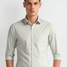 Arrow Men Classic Slim Fit Solid Cotton Formal Shirt-picture-17