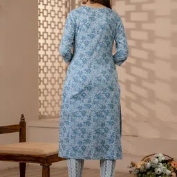 Anouk Rustic Women Ethnic Motifs Printed Regular Pure Cotton Kurta with Trousers & With Dupatta image 4