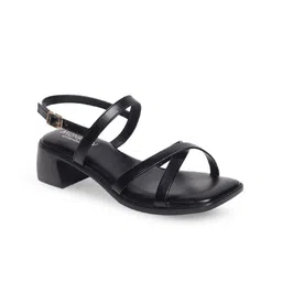 Monrow PU Open Toe Block Heel Sandals image 2
