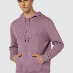 GAP Men Brand Logo Embroidered Applique Overdyed Hooded Pullover Sweatshirt-image-17
