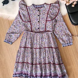 Bella Moda Girls Floral Printed Fit & Flare Dress-31