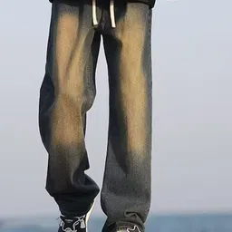 HERE&NOW Men Regular Fit Mid-Rise Heavy Fade Cotton Jeans-image-83
