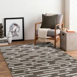 PLIVANA White Geometric Polyester Carpet-18