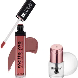 Matte Me Ultra Smooth Matte Liquid Lip Color, Nude Embrace, 5ml And Color Me Crazy Nail Enamel, Top Coat, 8ml, Combo (Pack of 2)-40