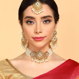 Alloy Gold-plated White Jewel Set-24