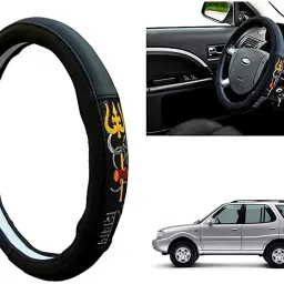 Hand Stiched Steering Cover For Tata Safari-image-11