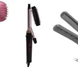 CLASS 3 in 1 Set Hair Dryer, Hair Straightener, Brush, Culer and Facial Full Set For Daily Use Personal Care Appliance Combo-image-17