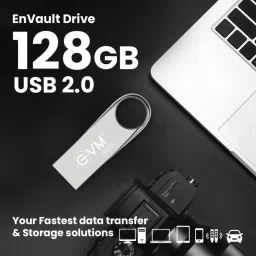 EVM EnVault USB 2.0 Flash Drive-High Performance 128 GB Pen Drive Compatible with Desktop Computer USB 2.0 Metal Case image 3