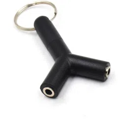 DRUMSTONE Black 3.5mm Y Type Stereo Audio Jack Phone Converter-37