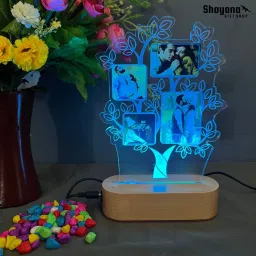 shayona Personalized Family Tree Light with Picture Custom Photo Tree Lamp Night Lamp image 2