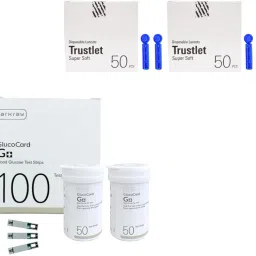 Arkray G+ 100 Strips with 100 Trustlet Lancet Combo 100 Glucometer Strips-25