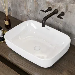 Platinium Ceramic Rectangular Wash Basin/Countertop Sink (18x13x5 Inch) Table Top Basin-image-40