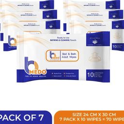 Body Cleansing Wet Bed Bath Wipes for Adults(7x10 =70 Wipes)-image-46