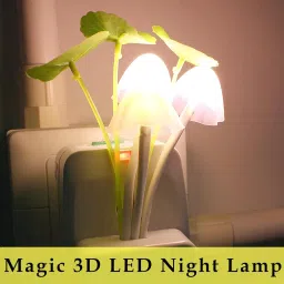 dwiza enterprise Auto ON/Off Sensor Mushroom Shape LED- Multicolor Light Illuminated and Flowers Night Lamp image 4