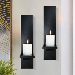 Wooden wall bracket candle holder wall mounted | Flower pot and planter stand 4 In Shelf Bracket-42