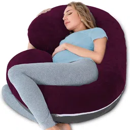 daddy cool velvet C shaped Reversible Microfibre Solid Pregnancy Pillow Pack of 1-picture-7