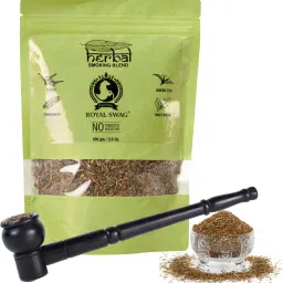 100% Tobacco & Nicotine Free Herbal Smoking Blend 100g With BLACK Wooden Pipe Smoking Cessations-image-17