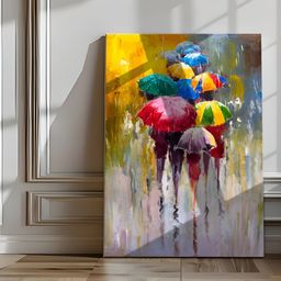 Eurotex Yellow & Blue Canvas Abstract Wall Paintings-image-94