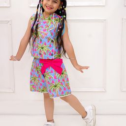 KID1 Girls Printed Pure Cotton Top With Shorts-image-93