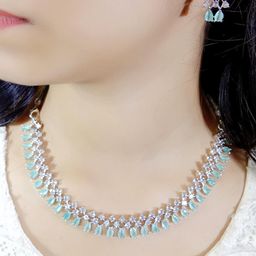 KRISHIKA JWELLERY Blue Brass Choker set-11