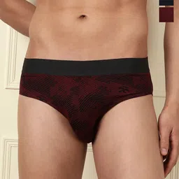 WROGN Men Pack Of 3 Striped Cotton Basic Briefs WUBF3003-25