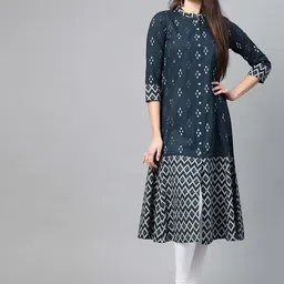 IKRASS Women Geometric Printed Thread Work Kurta-picture-23