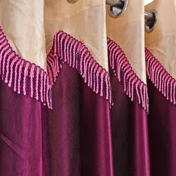 Cortina Purple & Peach-Coloured Set of 2 Window Curtain image 2