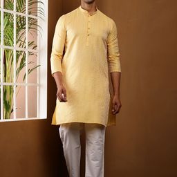 MULTI SHADES Men Geometric Thread Work Pastels Kurta-85
