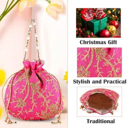Kuber Industries Set Of 3 Embroidered Potli Clutch image 5