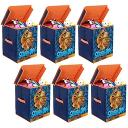 prettykrafts Blue & Orange 6 Pieces Scooby Doo Printed Reusable Multi-Utility Organisers-image-54