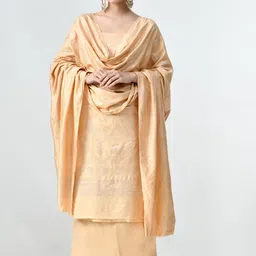 THE WEAVERS SHOP BY RAAVI Ethnic Motifs Woven Design Muga Silk Unstitched Dress Material-image-16