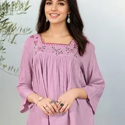 SZN Women Floral Embroidered Bell Sleeve Tiered Top-image-33