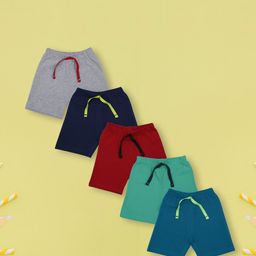 YUV Kids Pack of 5 Regular Fit Mid-Rise Cotton Shorts-40