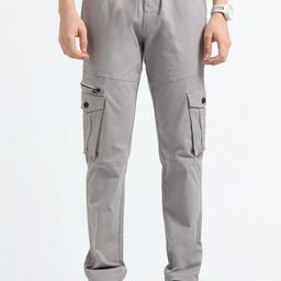 NEVER NEUD Men Relaxed Cargos Trousers-image-62