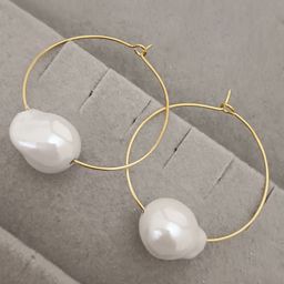 EVY Gold-Plated Pearls Beaded Circular Shaped Hoop Earrings-14