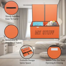 Kuber Industries Orange 2 Pieces Drawer Organiser With Lid image 3