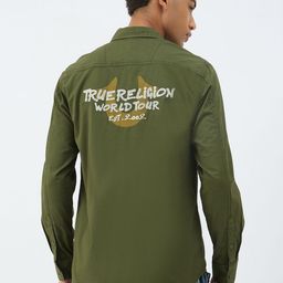 True Religion Men Regular Fit Spread Collar Typography Printed Cotton Casual Shirt-image-98