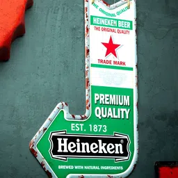 eazy wagon Green & White Metal Plates - Arrow Heine Wall Hangings-image-3