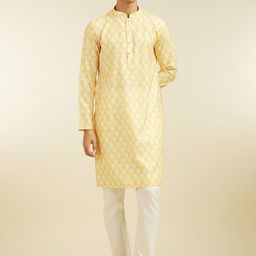 Diwas by Manyavar Ethnic Motifs Printed Mandarin Collar Straight Kurta With Trouser-picture-4