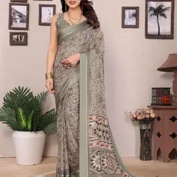CATCHY FOREVER Floral Silk Blend Designer Saree-image-87