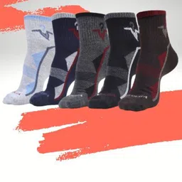 MJE Men Pack Of 5 Patterned Ankle Length Socks-8